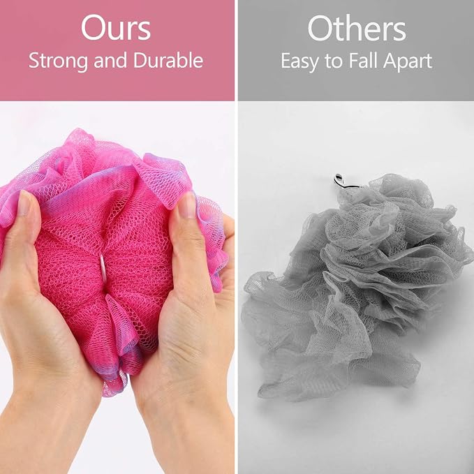 BTYMS 75g/pc Bath Loofah Mesh Puffs, Large Body Exfoliating Shower Sponges - Image 4