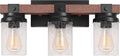 Farmhouse Vanity Light Fixtures, 3-Light Rustic Bathroom Lights Over Mirror by ZSMIHDOH
