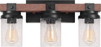 Farmhouse Vanity Light Fixtures, 3-Light Rustic Bathroom Lights Over Mirror by ZSMIHDOH
