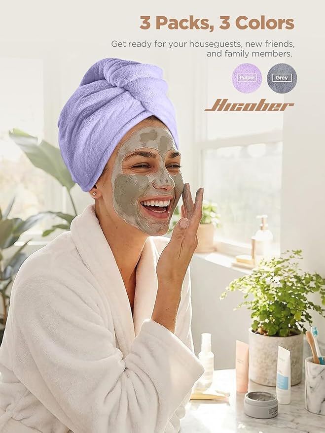 Hicober Microfiber Hair Towel, Drying Hair Wrap Towels - Image 4