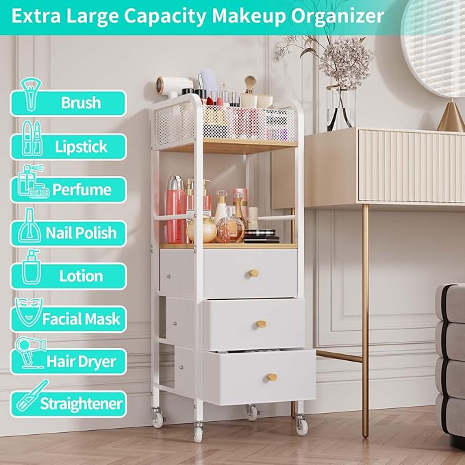 HapiRm Rolling Makeup Cart Organizer - Image 5