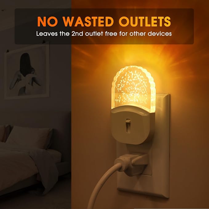 DORESshop Led Night Lights Plug into Wall, 4 Packs Amber Dimmable Dusk to Dawn - Image 4
