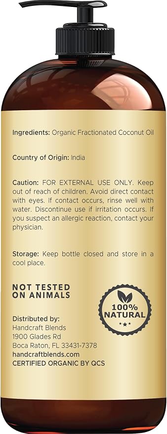 Handcraft Blends Organic Fractionated Coconut Oil | 100% Pure and Natural | - Image 3