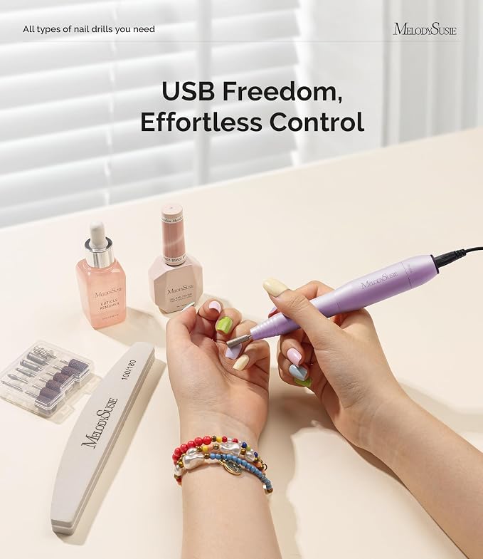 MelodySusie Pen-Shaped Portable USB Nail Drill, PC120I 20000RPM Electric Nail - Image 7