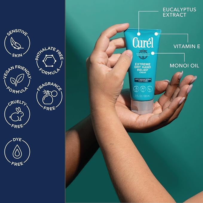 Curel Extreme Dry Hand Dryness Relief, Travel Size Hand Cream, Easily Absorbed - Image 3