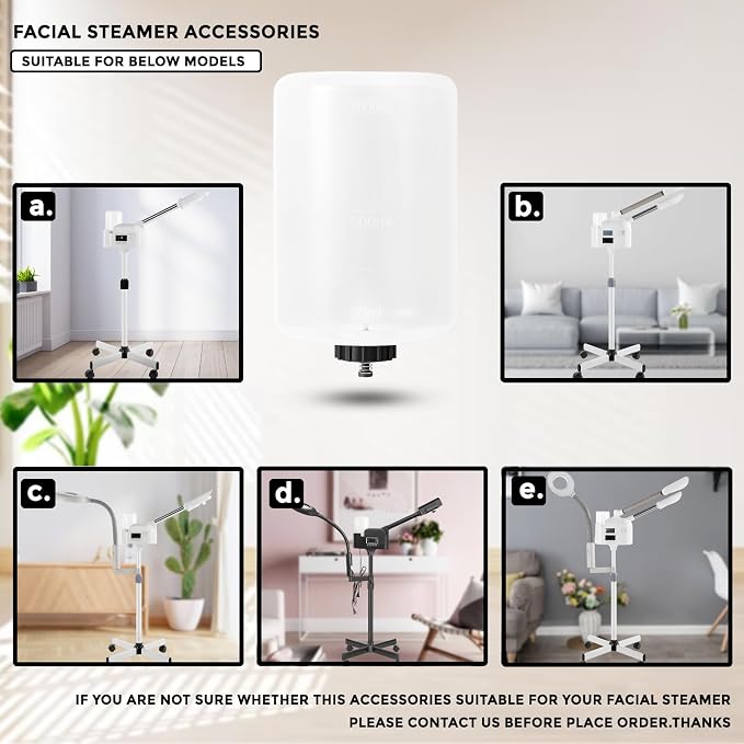 Water Jar for Professional Facial Steamer, 1000ml Large Capacity Plastic Water - Image 4