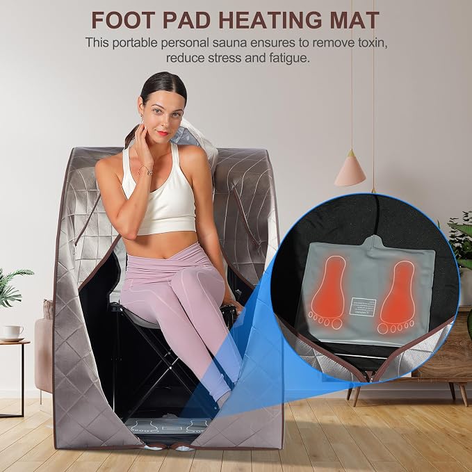 Portable Infrared Sauna, Full Size 1 Person Infrared Sauna Tent, Separate - Image 4