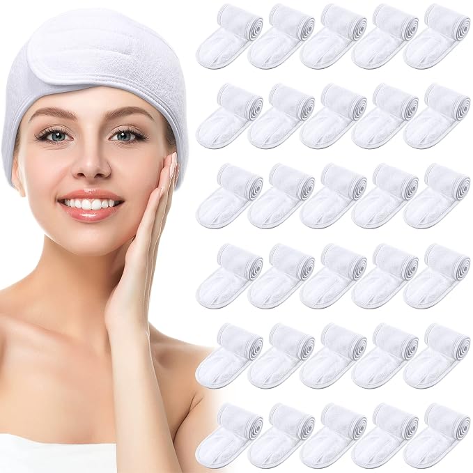 Hoteam 30 Pack Spa Headband Facial Esthetician Hair Wrap by Hoteam