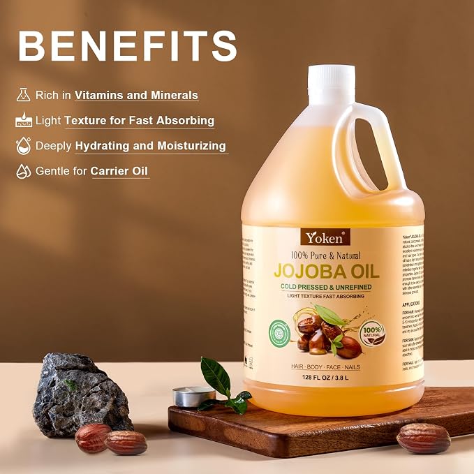 Yoken 1 Gallon Jojoba Oil EWG Verified - Image 3