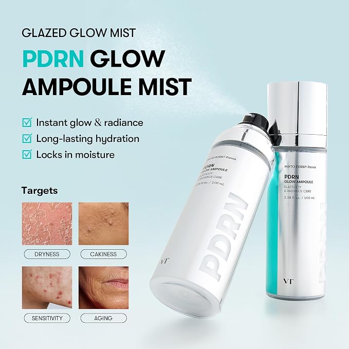 VT COSMETICS PDRN Glow Ampoule, PDRN Facial Mist, Deep Hydration Spray Serum - Image 2