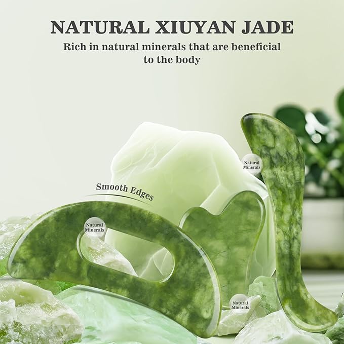 3 in 1 Jade Stone Gua Sha Massage Tool, Large Guasha Muscle Scraper Tools Set - Image 7