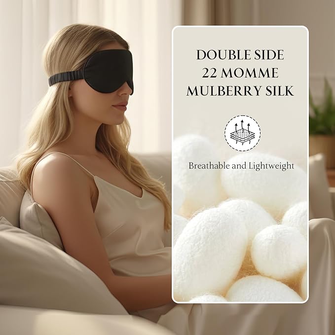 Luxury 22 Momme Mulberry Silk Eye Mask - Image 5