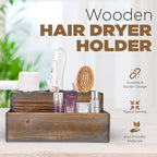 Besti Wooden Hair Dryer Holder – Hair Tools and Styling Supplies Organizer and - Image 2