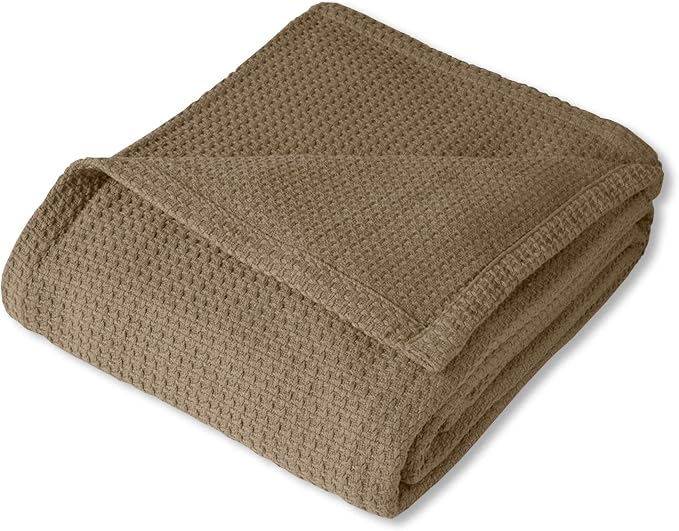 100% Fine Cotton Luxurious Basket Weave Blanket, King Size - Image 2