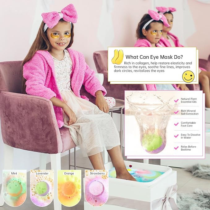 28PCS Spa Party Supplies For Girls, Spa Birthday Party Favors For 4 People - Image 4