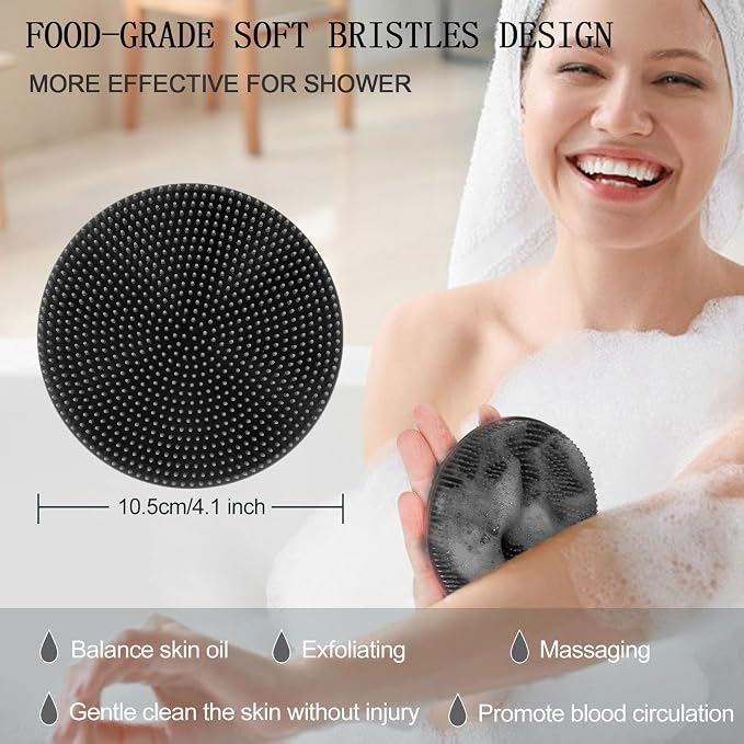 INNERNEED Food-Grade Soft Silicone Body Scrubber Shower Brush Handheld - Image 3