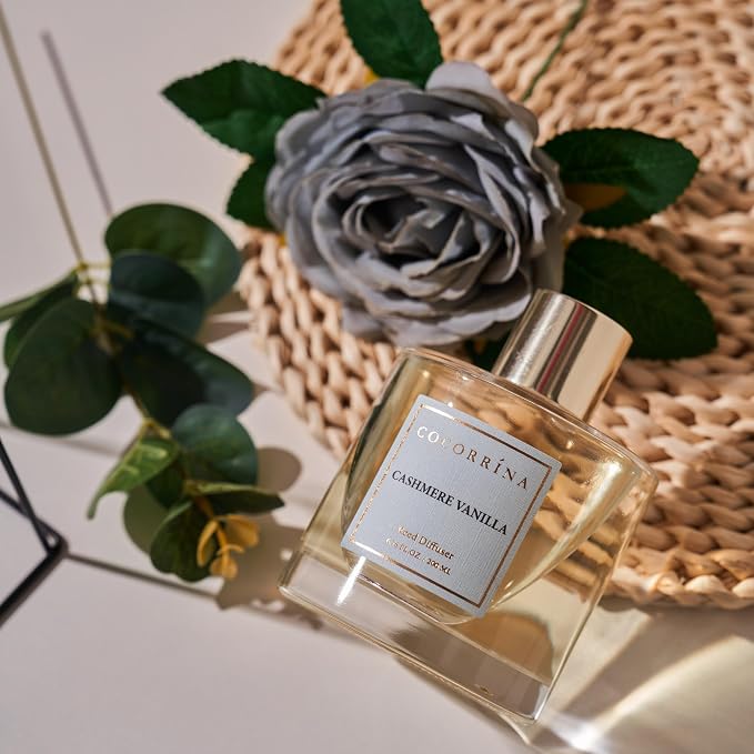 Cocorina Reed Diffuser Set, Flower Reed Diffuser Cashmere Vanilla, Scented - Image 2