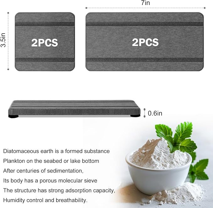 4PCS Stone Drying Trays for Bathroom Sink and Kitchen Counter, Water Absorbing - Image 6
