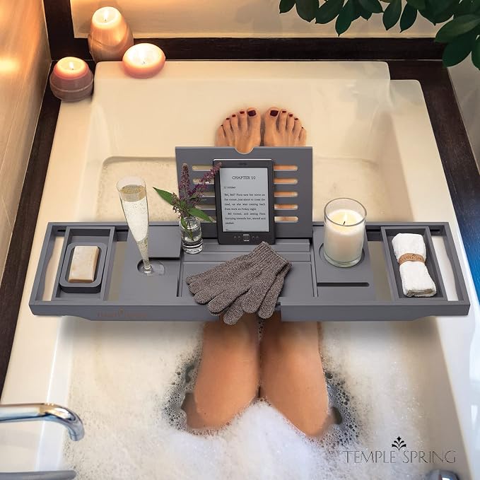 Temple Spring Bamboo Bathtub Tray Caddy - Image 6