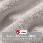 Madison Park Turkish 100% Cotton 600Gsm Luxury Premium Thick Soft Absorbent - Image 3