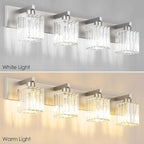 Aipsun Brushed Nickel Bathroom Lighting Fixtures 4 Light Crystal Modern - Image 7