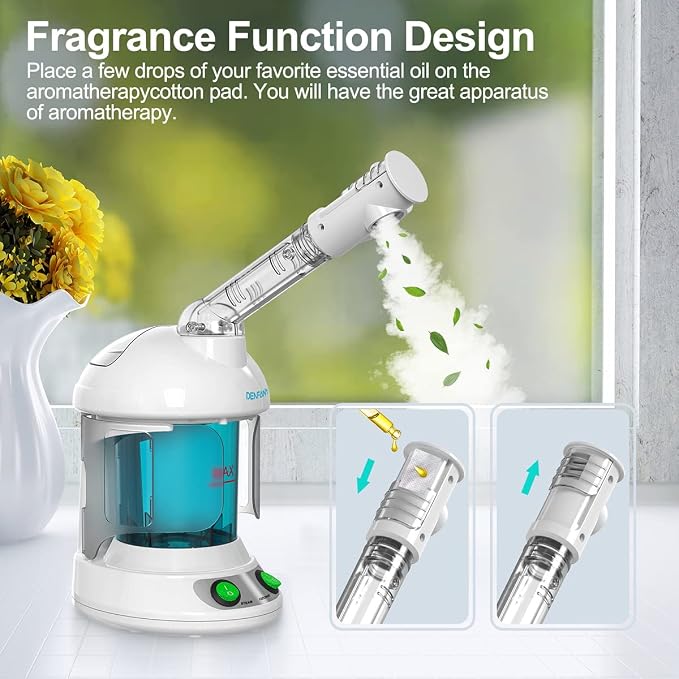 Facial Steamer - DENFANY Nano Ionic Face Steamer - Portable Facial Steamer - Image 2