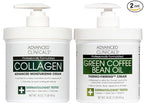 Advanced Clinicals Unscented Collagen Body Cream & Face Moisturizer + Green by AdvancedClinicals