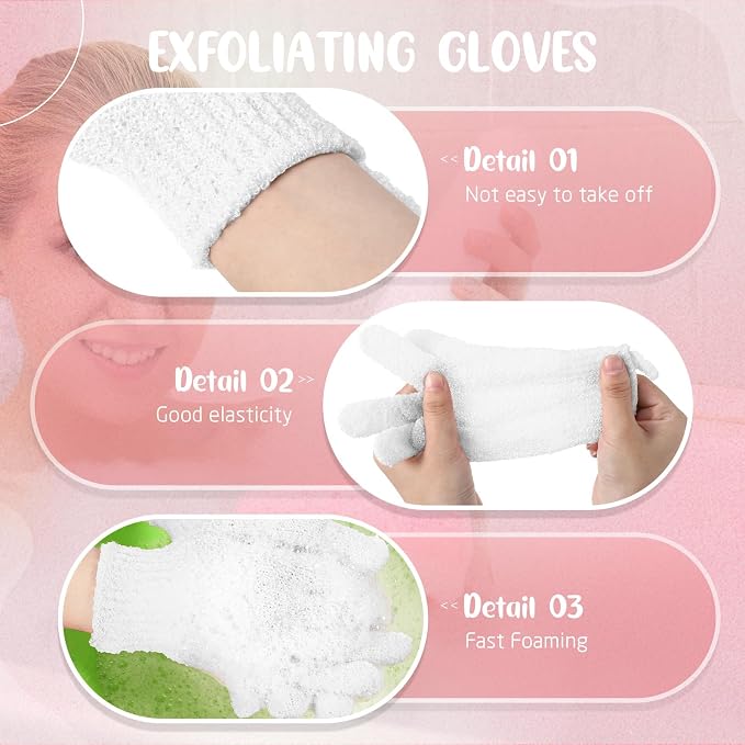 Didaey 104 Pcs Exfoliating Glove Bulk Shower Gloves - Image 4