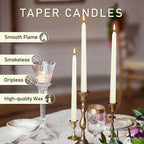 WPONSZU 50 Pack Ivory Taper Candles, 7-8 Hours Burn Time, Smokeless and Dripless - Image 7