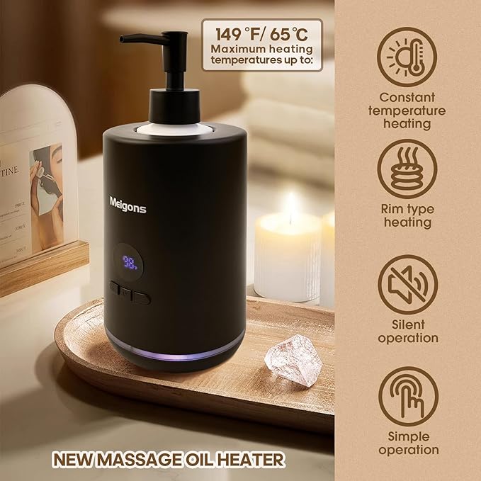 Oil Warmer for Massage, Massage Oil Warmer, Body Oils Heater for Spa, Salon and - Image 2