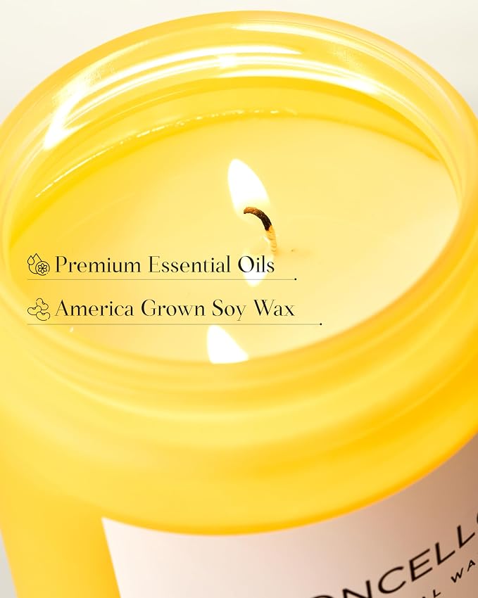 M&SENSE Limocello Summer Scented Candle, 19.4oz 110 Hours Long Burning Time - Image 4