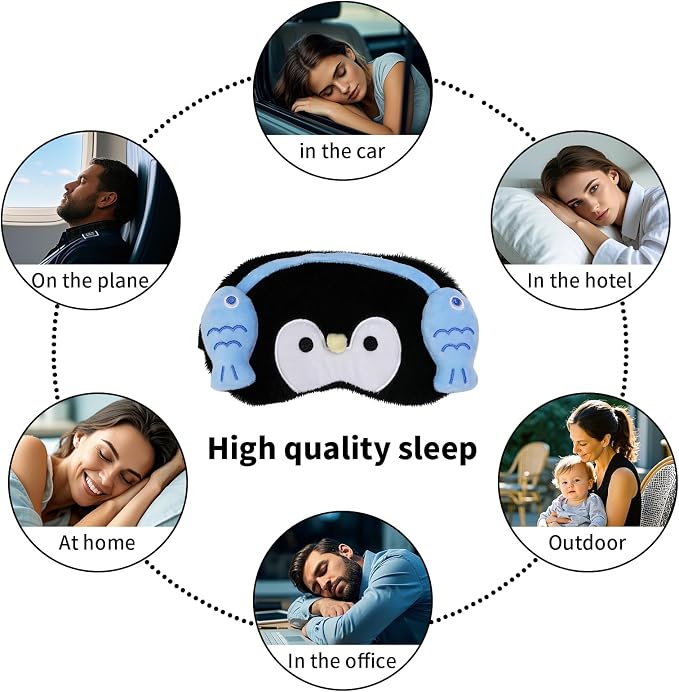 PERFECTSIGHT Sleep Eye Masks, Cute Penguin Sleep Eye Cover Lightweight - Image 5