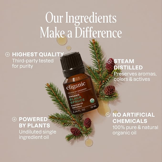 Cliganic Organic Black Spruce Aromatherapy Essential Oil - Image 2