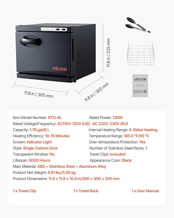VEVOR Hot Towel Warmer, 8L Small Towel Warmer Cabinet - Image 7