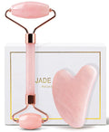 huefull Face Massager Rose Quartz Face Roller & Gua Sha Facial Tool Set by HUEFULL