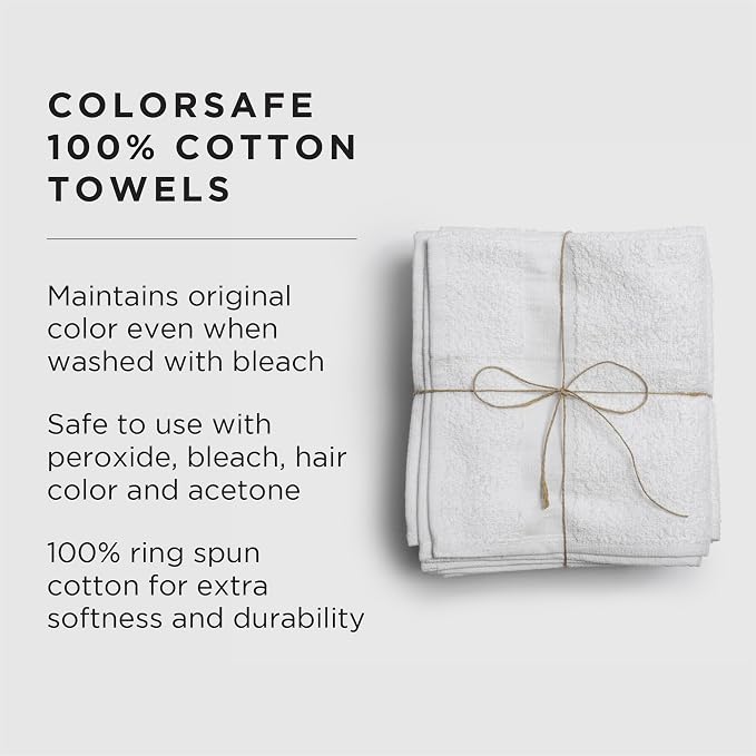 Fromm ColorSafe 100% Cotton Bleach Proof Salon Hair Towels - Image 3