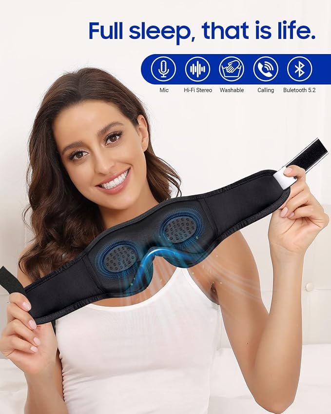LC-dolida Sleeping Headphones Eye Mask, Sleep Mask - Image 7
