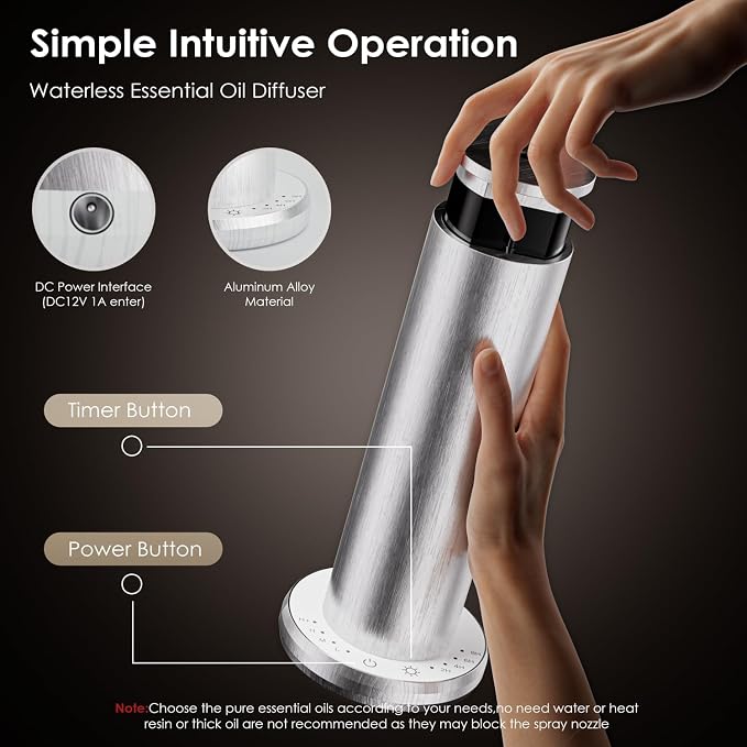 Waterless Essential Oil Diffuser, Aromatherapy Diffusers, Scent Diffusers - Image 6
