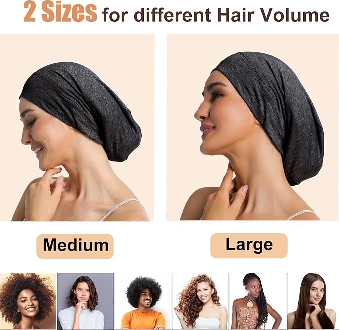 Satin Bonnet for Sleeping Night Cap, Adjustable Satin Lined Silk Bonnets Sleep - Image 3