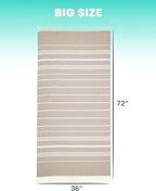 2 Packs Cotton Turkish Beach Towels Sand Free Quick Dry Oversized Bath Pool - Image 5
