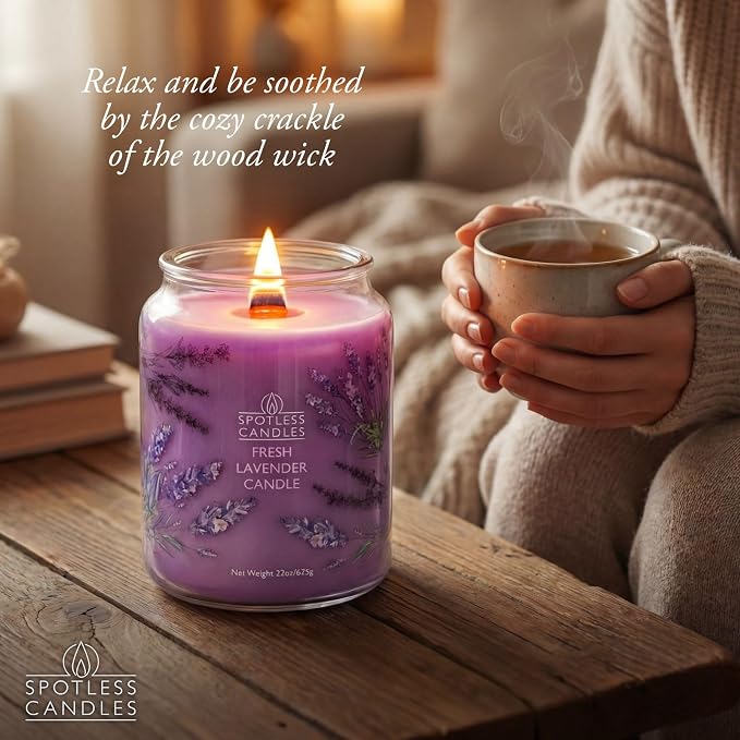 Spotless Leopard Fresh Lavender Candle 22oz Glass Jar - Image 7