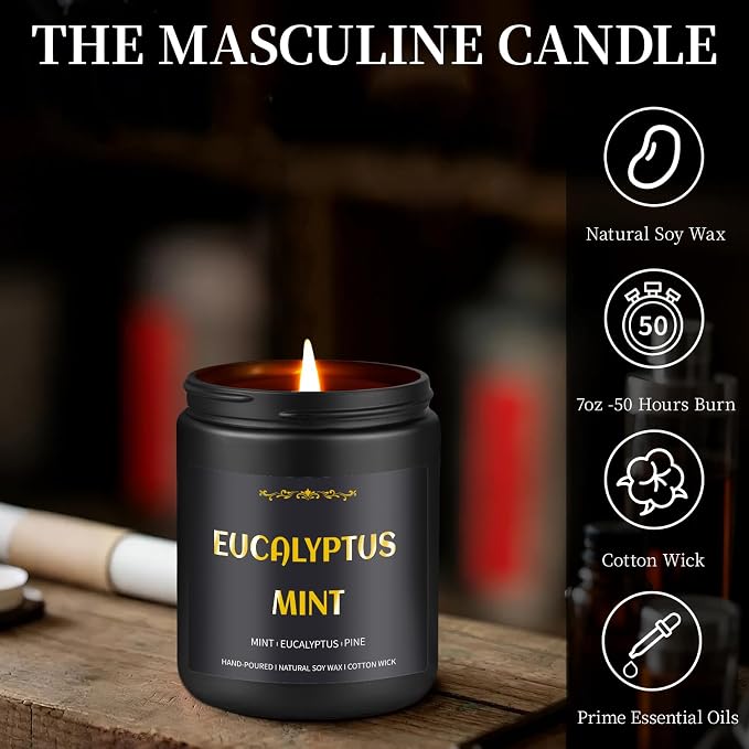 Eucalyptus Mint Candle, 7 oz Scented Candle - Image 5