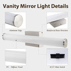 Bathroom Light Fixtures Over Mirror 22IN, 19W 5CCT Dimmable Modern Vanity Lights - Image 3