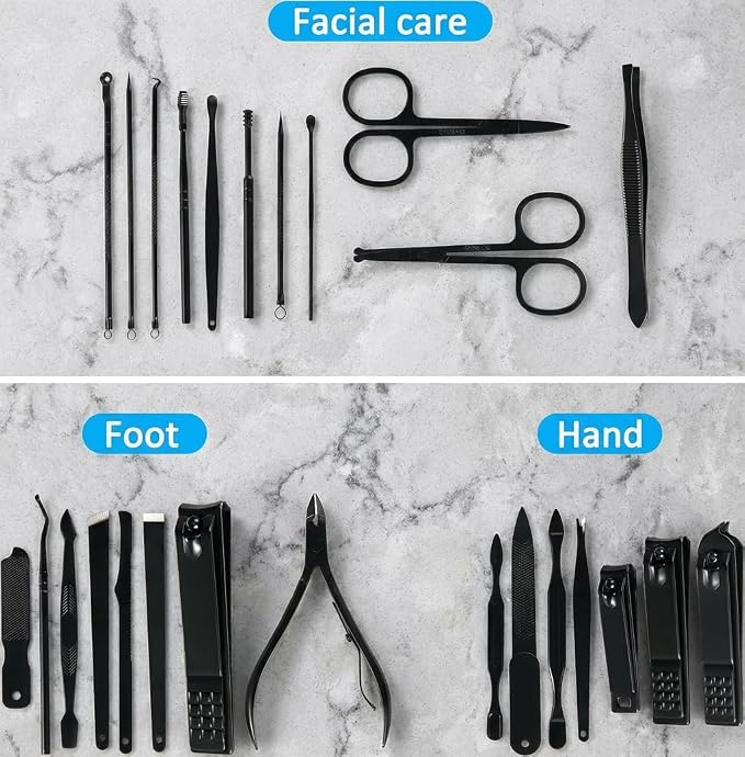 MINKINH Manicure Set Professional Nail Clipper Kit-26 Pieces Stainless Steel - Image 3