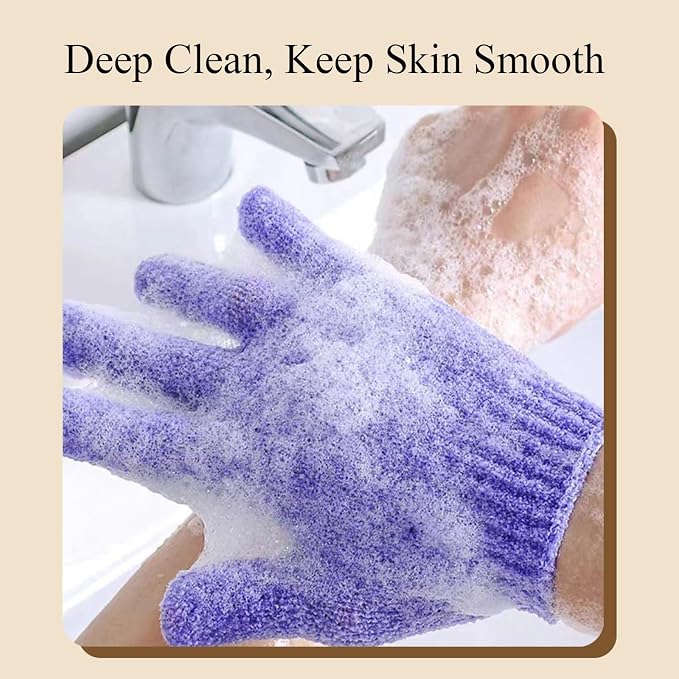 MOLOPPO 2 PCS Exfoliating Glove, Scrub Gloves Exfoliating, Body Exfoliator - Image 4