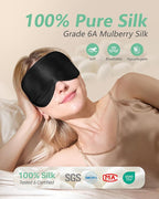 BeeVines Sleep Mask, 2 Pack 100% Real Natural Silk Eye Masks - Image 2