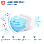 500 Pcs Blue Disposable Face Masks, 3 Ply Face Masks Disposable - Image 2