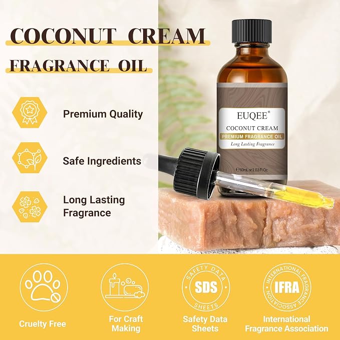 EUQEE 2.02 Fl OZ Coconut Cream Fragrance Oils, Premium Fragrance Essential Oils - Image 2