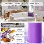4 Pack Lilac Scented Soy Pillar Candle 2.8x4In, 240H Long Burn, Natural Spring - Image 2