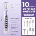 Nail Drill, Electric Nail File & 10-Speed Cordless Nail File, 10 in 1 Kit - Image 8